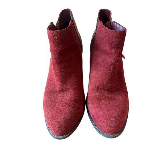 Vionic Anne bootie burgundy suede and faux snakeskin sz 9 work career - Picture 4 of 9